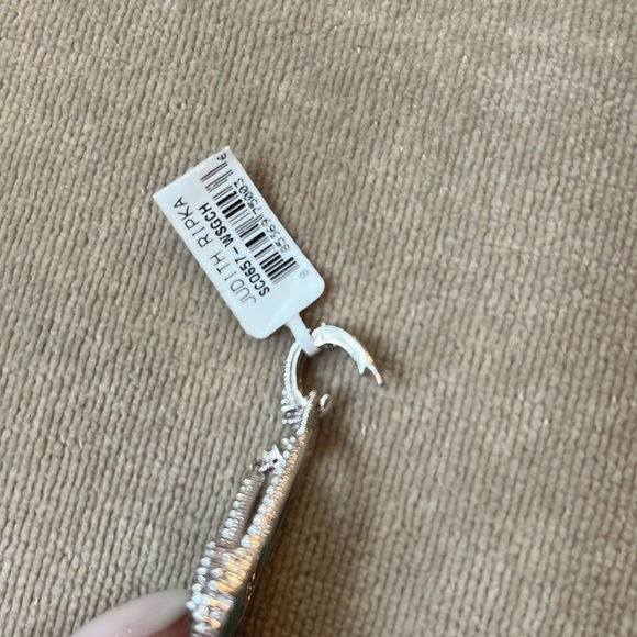 Judith Ripka JR TWO Sterling, Chalcedony & White Saphire Enhancer Pendant NWT - Picture 5 of 10